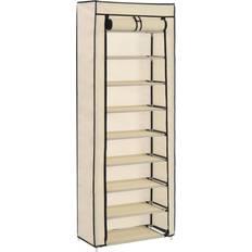 Beige Range-chaussures vidaXL Armoire À Chaussures Avec Housse Crème 57x29x162 cm Range-chaussures