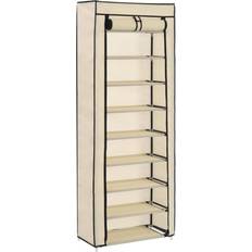 vidaXL Mueble Zapatero Tela Con Funda Color Crema 57x29x162 cm Organizador de zapatos