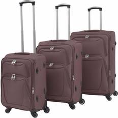 Ytterfack Resväskeset vidaXL Soft Case 3 delar - Coffee
