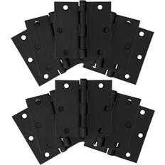 Design House 3-1/2 Square Corner Matte Black Hinge Value Pack