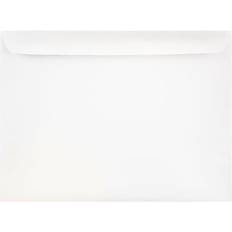 White Invitation Envelopes Jam Paper Booklet Envelopes 9 1/2 x 12 3/8 White Linen 100/pack