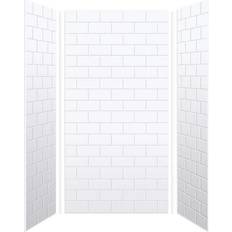 White Shower Doors Transolid SaraMar Easy Up Adhesive Alcove Shower