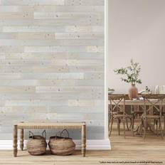 Wall Panels Bella Peel and Stick Solid Wood Wall Paneling Assorted Length 5-inch Width 19 sq ft