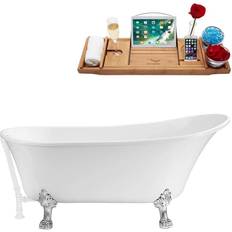 Claw Foot Bathtub Freestanding Bathtubs Streamline Claw Foot Bathtub (N341CH-WH) 150.1x70.1