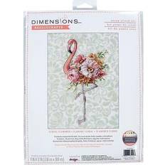 Yarn & Needlework Supplies Dimensions counted cross stitch kit 9"x12"-floral flamingo 14 count