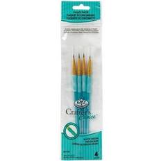 Blue Brushes Royal & Langnickel Crafter's Choice Black Taklon Round Brush Set-4/Pkg