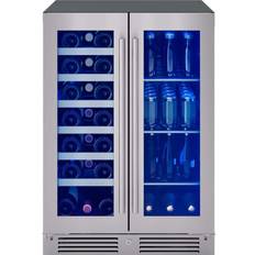 Wine Coolers Zephyr Presrv 21-Bottle 64-Can Zone French Doors Stainless Steel/Glass Gray