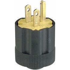 Leviton 3-Wire Rubber Plug, Black/Yellow