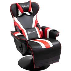 Blue Gaming Chairs Vinsetto Gaming Chair, Racing Style Computer Recliner with Lumbar Support, Footrest and Cup Holder, Black/White/Red