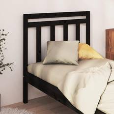 Senger & Madrasser vidaXL Bed Black Solid Wood Pine Black Headboard