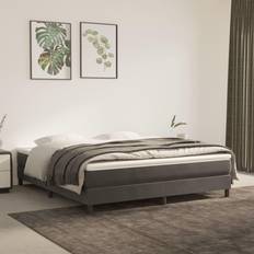 vidaXL Fluweel Donkergrijs Bedframe 180x200 cm