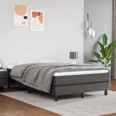 vidaXL Ensacados Cuero Sintético Gris 120x200x20 cm Colchón de Muelles