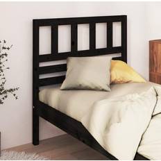 Senger & Madrasser vidaXL Bed Black Solid Wood Pine Black Headboard