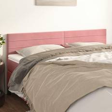 vidaXL Huvudgavlar 2 st Rosa 100x5x78/88 cm Sammet Sänggavel