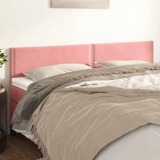 vidaXL Huvudgavlar 2 st Rosa 100x5x78/88 cm Sammet Sänggavel