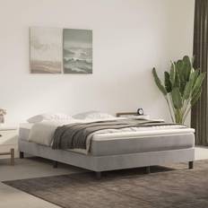vidaXL Pocketresårmadrass Ljusgrå 140x200x20 cm Sammet Resårbotten