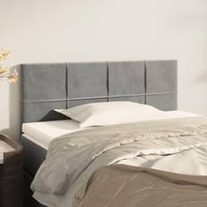 vidaXL Hoofdbord 90 x 5 x 78/88 cm Fluweel Lichtgrijs