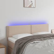vidaXL LED cappuccino konstläder Sänggavel