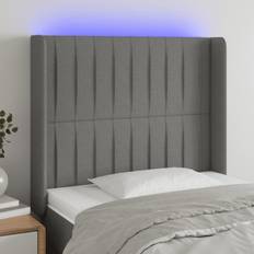 vidaXL LED mörkgrå tyg Sänggavel