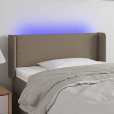 vidaXL LED-lys stof gråbrun Sengegavl