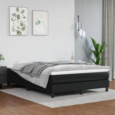 vidaXL Pocketresårmadrass Svart 140x190x20 cm Konstläder Resårbotten