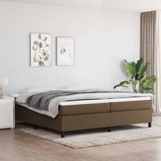 Seng 200x200 vidaXL 200x200 stof mørkebrun Kontinentalseng