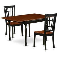 Dining Sets East West Furniture Monza Collection MZNI3-BCH-W Dining Set