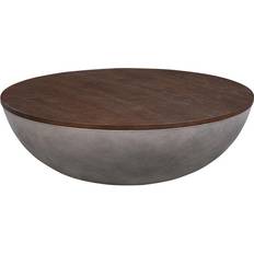 Round concrete coffee table Armen Living Melody Collection LCMFCOCCBR Round Coffee Table