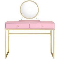 Pink and gold desk Acme Furniture Coleen Vanity Writing Desk