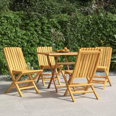 vidaXL Folding Garden Chairs 4 Teak Garden Dining Chair