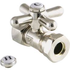 Bottom Valves Vintage Kingston Brass Quarter Turn Valves Polished Nickel