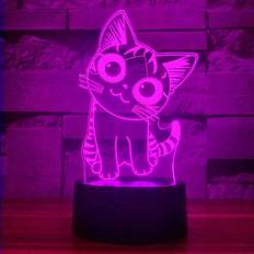 Red Night Lights Cat Gift Cat 3D for Kids, i-CHONY Night Light