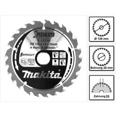 Rundsavsklinge Makita Rundsavsklinge E-12108 136 x 1.4 x 20 mm