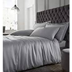 Argento Copripiumini Catherine Lansfield Soft Satin Duvet Cover Silver, Grey