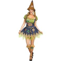 Fun World Sweet Scarecrow Women's Costume Green/Brown/Blue