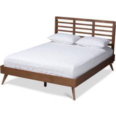 King bed frame mid century Baxton Studio Calisto Mid-Century