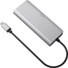 Usb c til hdmi Deltaco Dockningsstation USB-C HDMI/RJ45/USB-A Rymdgrå