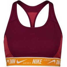 Nike Women's Dri-fit Swoosh Me Bra - Sangria/Light Curry/White
