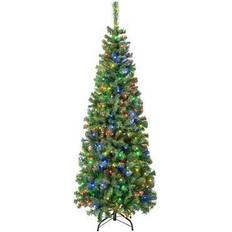 Interior Details National Tree Company First Traditions Collection 6ft Pre-lit Artificial Sagamore Slim Hinged 400 UL Christmas Tree