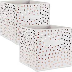 White Storage Boxes Design Imports Non-woven Polyester Cube Small Dots Set Storage Box