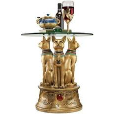 Design Toscano Royal Golden Bastet Egyptian Side Small Table