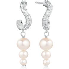 Sif Jakobs Ponza Lungo Earrings - Silver/Transparent/Pearls