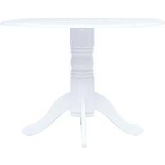 Vit Matbord vidaXL Solid Rubber Wood Matbord 106cm
