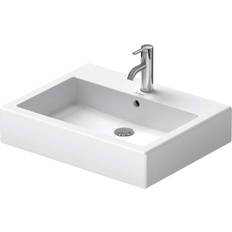 Duravit Lavandini da bagno Duravit Vero 600mm Geschliffen Mit Überlauf Mit Hahnlochbank 1 Hahnloch