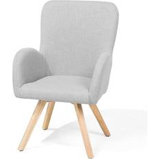 Beliani BJARN Fabric Light Grey Armchair