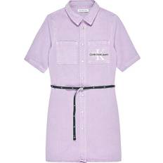 Skjortkrage Klänningar Barnkläder Calvin Klein Denim Shirt Dress - Iris Orchid (IG0IG01838-VDR)