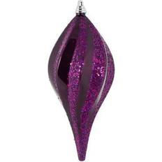 Interior Details Vickerman 363911 Plum Candy Glitter Swirl Drop Christmas Tree Ornament