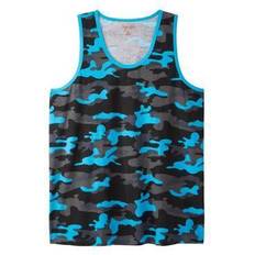 Camouflage Tank Tops KingSize Heavyweight Cotton Tank - Electric Turquoise Camo