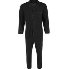 Black - Men Pajamas Hanes Men's Two Piece Sleep Set - Black