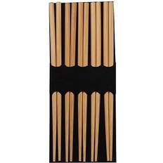 Joyce Chen Reusable Burnished Bamboo Set 5 Pair Chopsticks